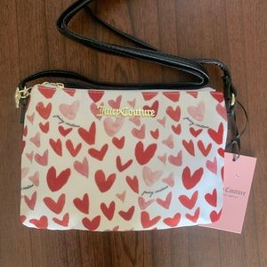 Juicy couture triple crossbody purse, Heart design Red/white Brand new